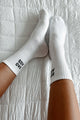 "Bad Ass" Ribbed Crew Socks (White) - NanaMacs