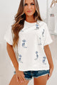 My Cowgirl Persona Western Sequin Graphic Tee (White) - NanaMacs