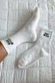 "Bad Bitch" Ribbed Crew Socks (White) - NanaMacs