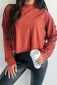 Tabitha Long Sleeve Zenana Top (Rust) - NanaMacs