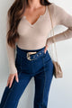 I'll Do Better Sweater Knit Long Sleeve Top (Nude) - NanaMacs