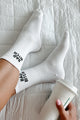 "Bad Bitch" Ribbed Crew Socks (White) - NanaMacs