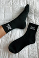 "Bad Bitch" Ribbed Crew Socks (Black) - NanaMacs