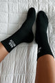 "Bad Bitch" Ribbed Crew Socks (Black) - NanaMacs