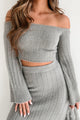 Desirable Beauty Fuzzy Knit Two-Piece Skirt Set (Grey) - NanaMacs