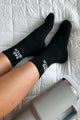 "Bad Bitch" Ribbed Crew Socks (Black) - NanaMacs