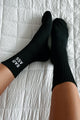 "Bad Ass" Ribbed Crew Socks (Black) - NanaMacs