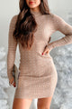 Sparkle Fiercely Rhinestone Sweater Dress (Natural)