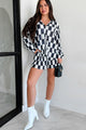 Ships By 9/20 Cool Confidence Checkered Plisse Set (Black/White) - NanaMacs