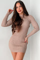 Sparkle Fiercely Rhinestone Sweater Dress (Natural)