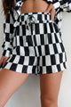 Cool Confidence Checkered Plisse Set (Black/White) - NanaMacs