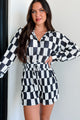 Ships By 9/20 Cool Confidence Checkered Plisse Set (Black/White) - NanaMacs