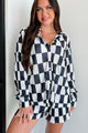 Ships By 9/20 Cool Confidence Checkered Plisse Set (Black/White) - NanaMacs