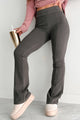 Learning The Ropes Flared Knit Pants (Charcoal Black)