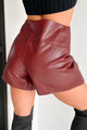 Love Crazed Faux Leather Wrap Skort (Bordeaux) - NanaMacs