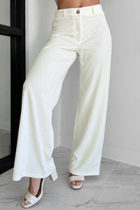 Working Together Wide Leg Pants (Off White) - NanaMacs