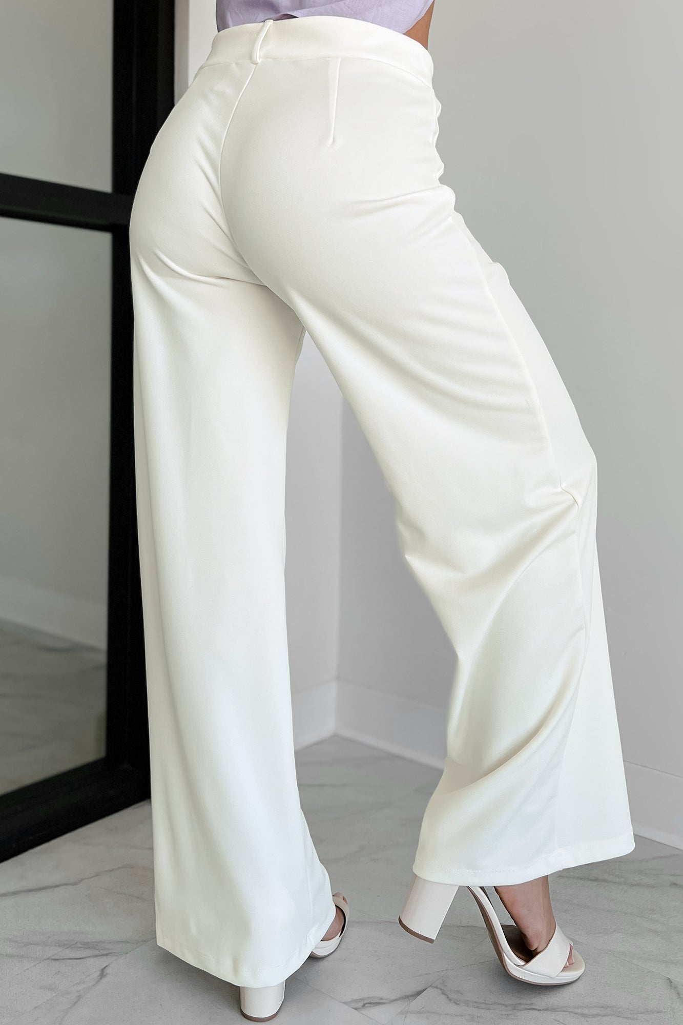 Working Together Wide Leg Pants (Off White) - NanaMacs