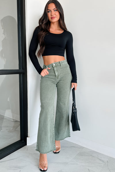 Ziva Long Sleeve Zenana Crop Top (Black) - NanaMacs