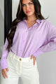 Dressed With Confidence Linen Dress Shirt (Lilac) - NanaMacs