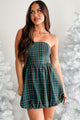 Scottish Roots Plaid Bubble Hem Dress (Green Plaid)