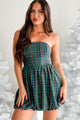 Scottish Roots Plaid Bubble Hem Dress (Green Plaid)