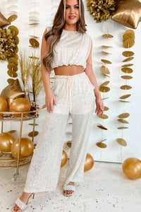 Believing In Magic Sequin Pants (Ivory) - NanaMacs