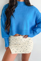 Cheerful Charm Oversized Zenana Crop Sweater (Deep Sky) - NanaMacs