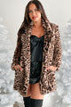 Feline Fine Leopard Faux Fur Coat (Taupe) - NanaMacs