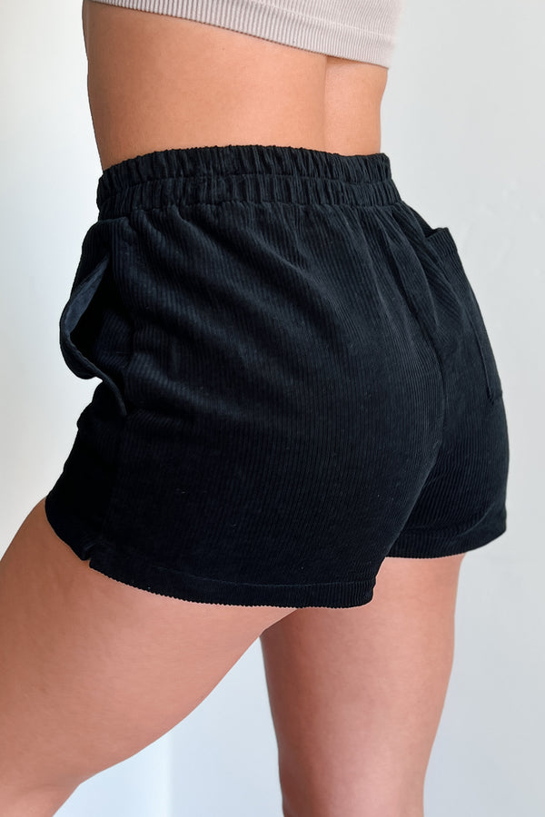 Acceptable Compromise Corduroy Shorts (Black) - NanaMacs