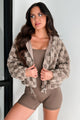 Always Warm Checkered Sherpa Zip-Up Jacket (Mocha)