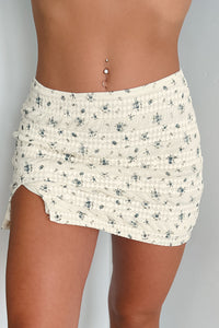 Caught A Vibe Ditsy Floral Mini Skirt (Cream) - NanaMacs