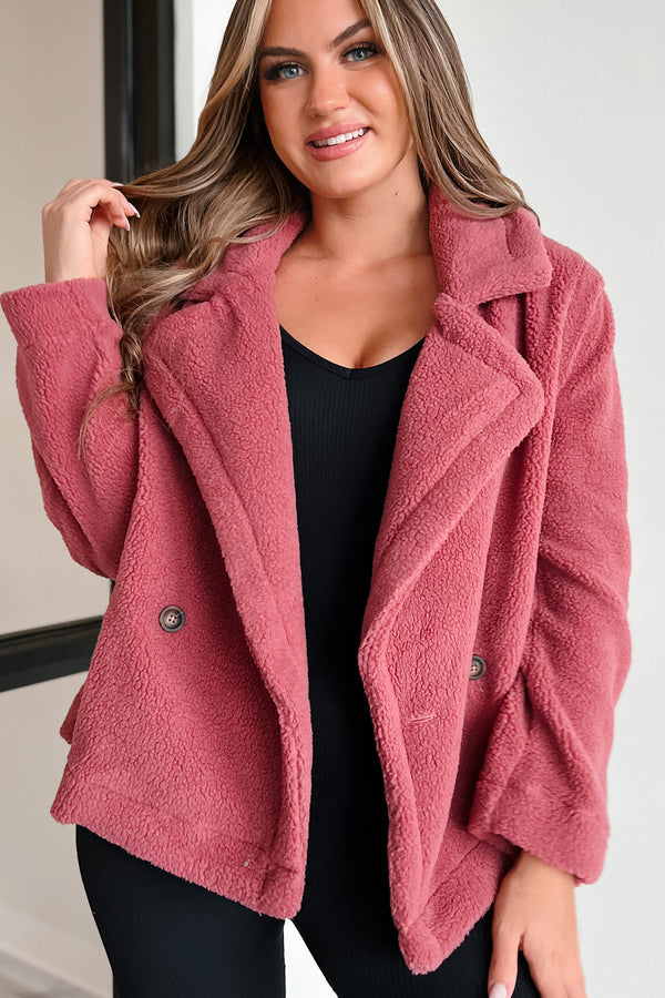 Show Some Compassion Sherpa Jacket (Mauve) - NanaMacs