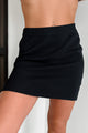 Midnight Mantra Textured Knit Mini Skirt (Black) - NanaMacs