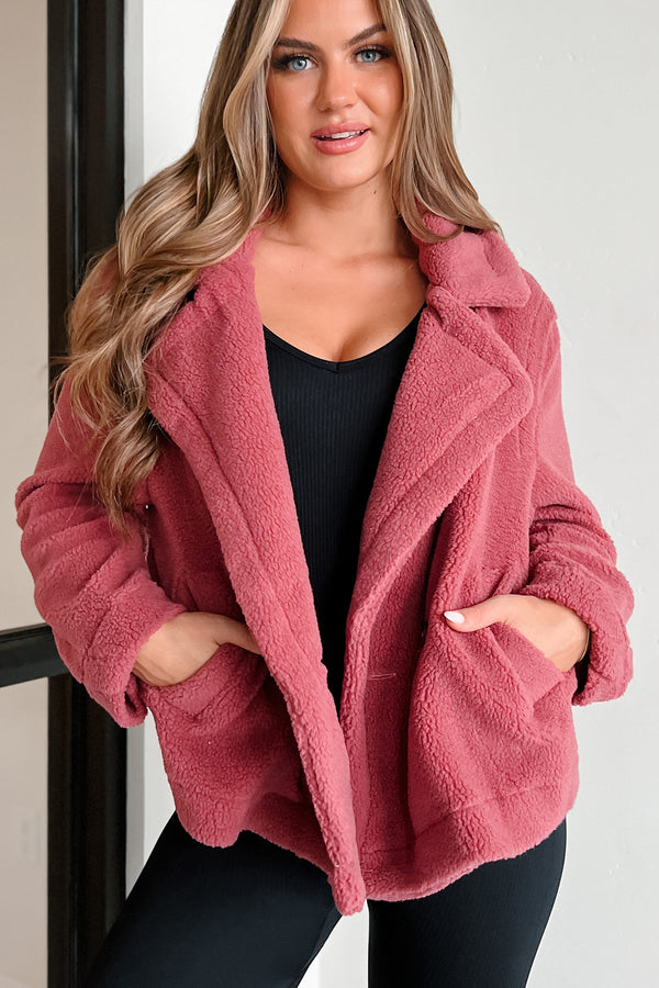 Show Some Compassion Sherpa Jacket (Mauve) - NanaMacs