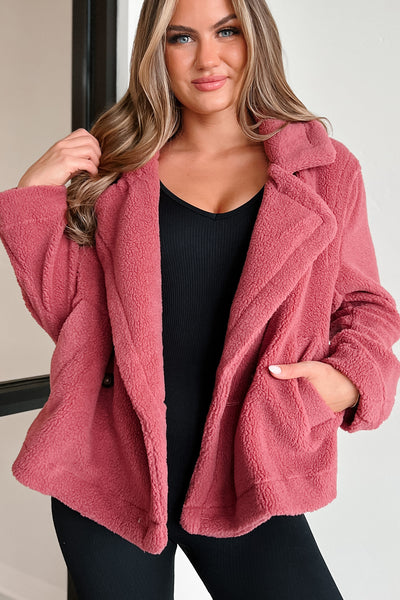 Show Some Compassion Sherpa Jacket (Mauve) - NanaMacs