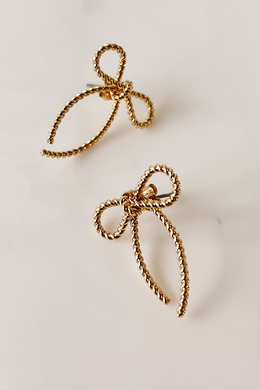 Cuter Than Cupid Bow Stud Earrings (Gold) - NanaMacs