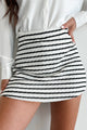 Like I Loved You Striped Mini Skort (Ivory/Black) - NanaMacs