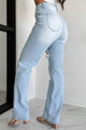 Only Good Days High Rise Distressed Wide Leg Jeans (Light) - NanaMacs