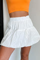 Total Infatuation Bubble Hem Mini Skirt (White) - NanaMacs