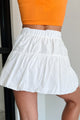 Total Infatuation Bubble Hem Mini Skirt (White) - NanaMacs