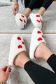 Dream Kind Of Love Fuzzy Heart Slippers (Ivory) - NanaMacs