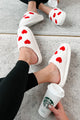 Dream Kind Of Love Fuzzy Heart Slippers (Ivory) - NanaMacs