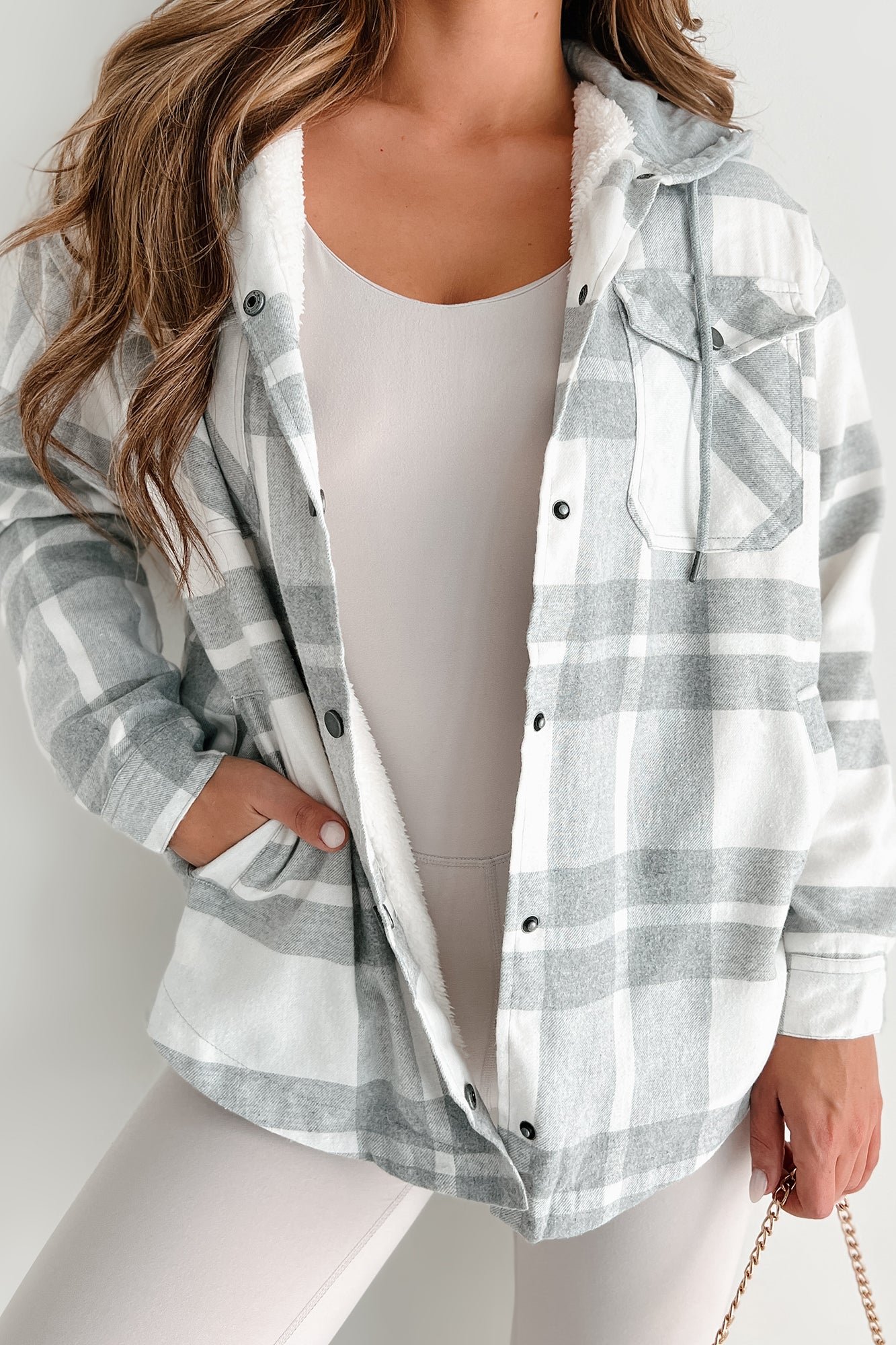 Grey best sale hooded flannel