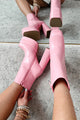 Girly To The Max Double Platform Booties (Pink) - NanaMacs