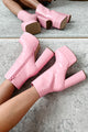 Girly To The Max Double Platform Booties (Pink) - NanaMacs