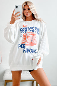 "Un Espresso" Graphic Sweatshirt (White) - NanaMacs