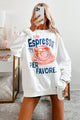 "Un Espresso" Graphic Sweatshirt (White) - NanaMacs