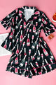Celebration Of Love Silky Printed Pajama Set (Black) - NanaMacs