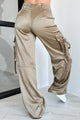 Gleason Satin Cargo Pants (Olive) - NanaMacs