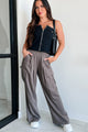 Mahoney Wide Leg Cargo Pants (Espresso) - NanaMacs